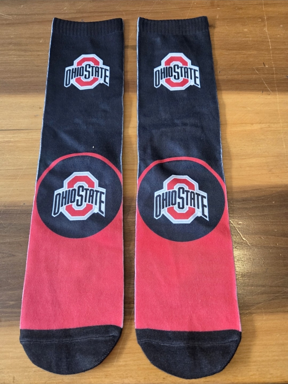 Ohio State Buckeyes Men's Black & Red Crew Socks